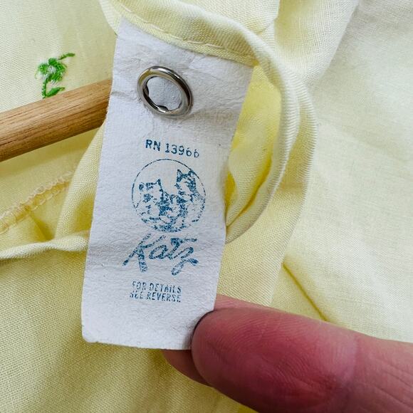 American VINTAGE 70's Katz MEDIUM Yellow Floral Patient Sleep Gown Dress - Picture 11 of 12